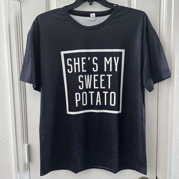 Couples Matching T-Shirts "I Yam" & "Shes My Sweet Potato" XL Fun Design - Picture 2 of 11